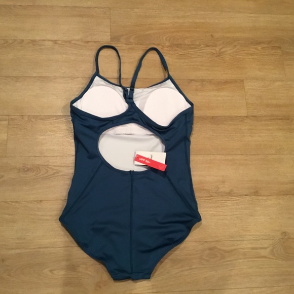 Women's Steel Blue Athletic Training One Piece Bathing Suit - Picture 8 of 9